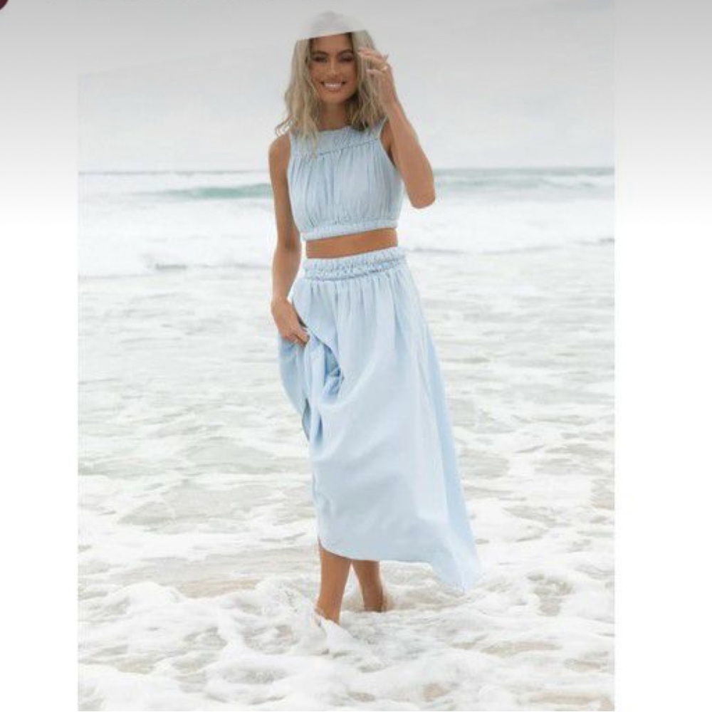 NWT!!! - Light Blue Girl and the Sun Eva Top & Skirt.